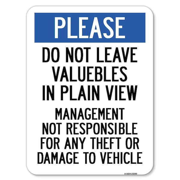 Safety Sign, 18 in Height, Aluminum, 23280